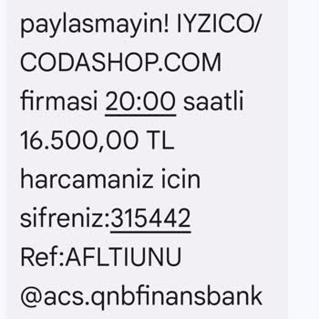 Iyzico/codashop.com Sitesi Üzerinden Kartımdan 66.000 TL Çalındı