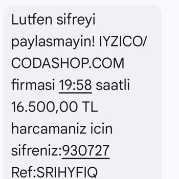 Iyzico/codashop.com Sitesi Üzerinden Kartımdan 66.000 TL Çalındı