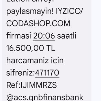 Iyzico/codashop.com Sitesi Üzerinden Kartımdan 66.000 TL Çalındı