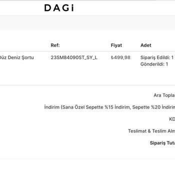 Dagi Hem Yanlış Ürün Gönderiyor Hem Farklı Fatura Kesiyor!
