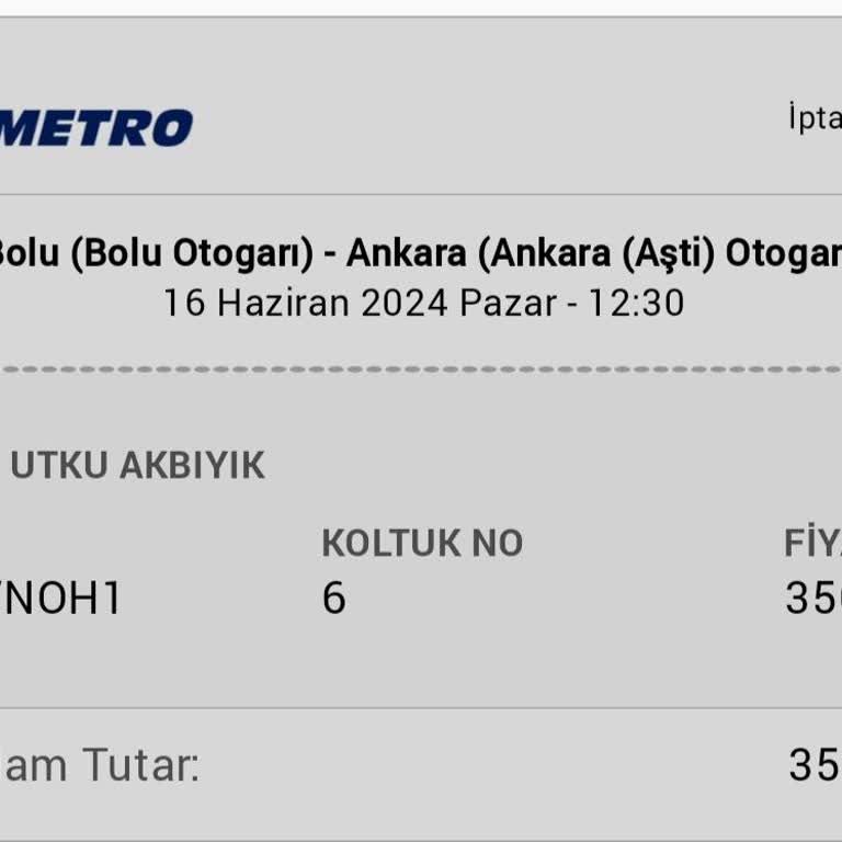 Metro Turizm Para İademi Yapmıyor.