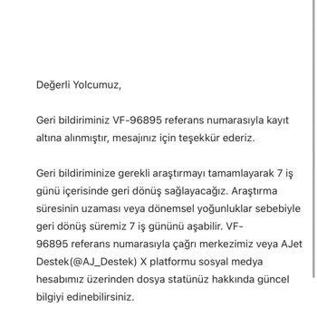 AJet (Anadolu Jet) Yanlış İşlem Yapılması