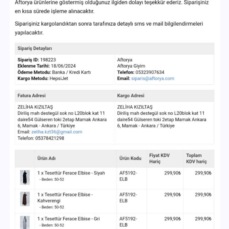 Aftorya Tesettür Giyim Mağduriyeti