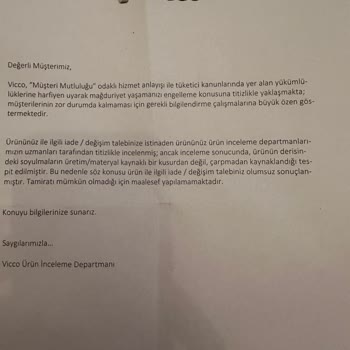 Vicco Kalıp Uyumsuzluğunu Kabuk Etmedi