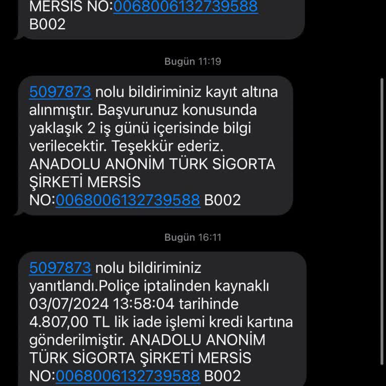 Anadolu Sigorta Sigorta İadesi Sorunu: Ödeme Havuzda Kaldı