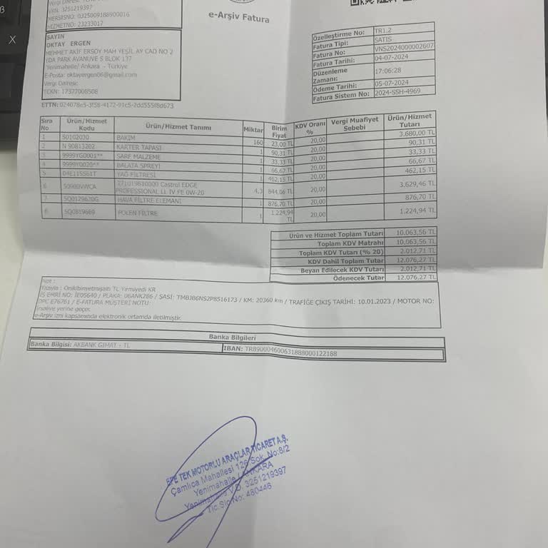 Skoda Efe Plaza Periyodik Bakım Sorunu -fahiş Fiyat - Amatör Hizmet