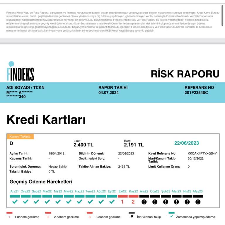 Findeks Kredi Notum Borcumu Kapatmama Rağmen Oluşmuyor