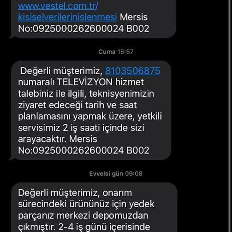 Vasfi Elektronik A-101'den Alınan Toshiba TV, Vestel Yetkili Servis