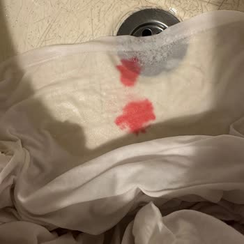 Domestos Koyu Pembe Leke Yaptı