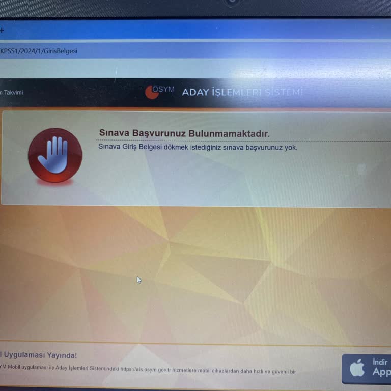 ÖSYM KPSS Lisans Başvurum Gözükmüyor Sınava Giremiyorum