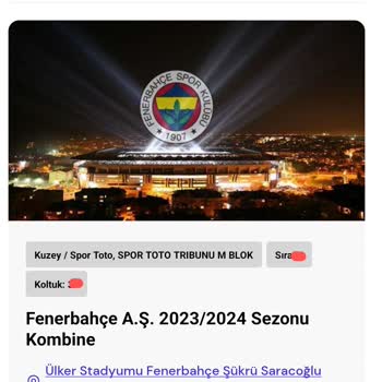 Fenerbahçe Spor Kulübü Kombine Yenileme Sorunu Hk.