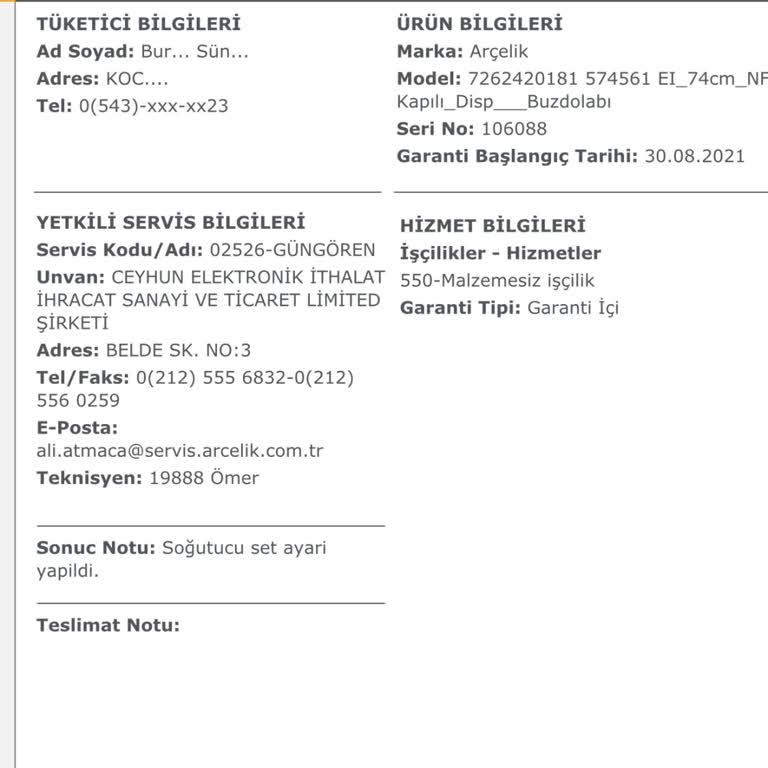 Arçelik Buzdolabı Soğutmuyor Teknik Servis Ayar Yapıp Gidiyor