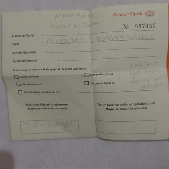 Atasun Optik Gözlük Garantisi Ve Şube Çalışanları Çok Saygısız