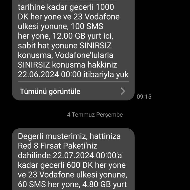 Vodafone Tarafından Tek Taraflı Taahhüt Bozma.