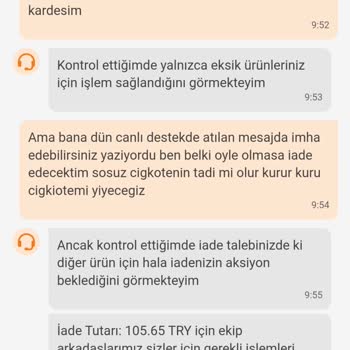 Trendyol Eksik Sipariş Ve Yanıltıcı Canlı Destek Mesajları