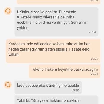 Trendyol Eksik Sipariş Ve Yanıltıcı Canlı Destek Mesajları