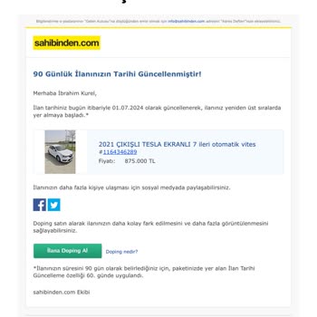 Sahibinden.com Mükerrer İşlem İçin Ücret İadesi Yapmıyor