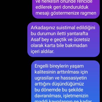 Cevahir Aqua Heybeliada Engelli Birey Olarak Maruz Kaldığım Muamele, Yorum Sizin