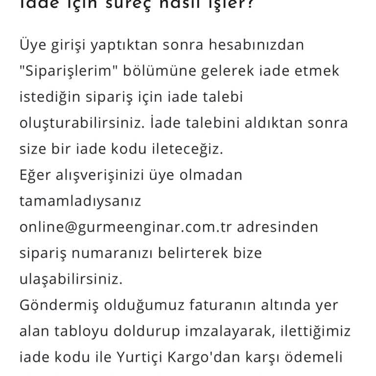 Gurme Enginar (Aydın) İade Kodu Göndermiyor, Kargoya Para Öde Dedi, Bozuk Ürün Satıyor