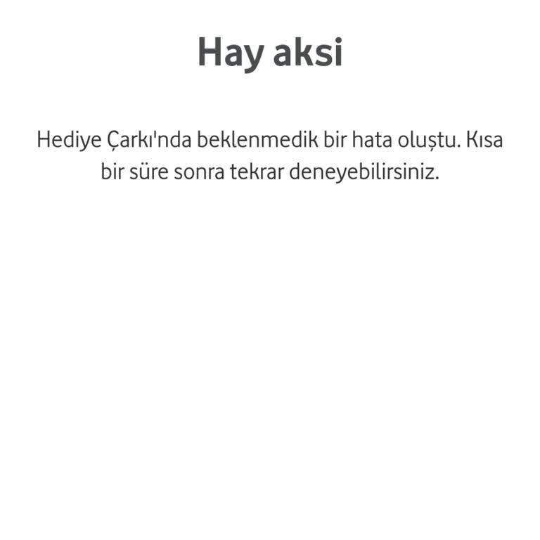Vodafone Hediye Çarkında Sorun Var