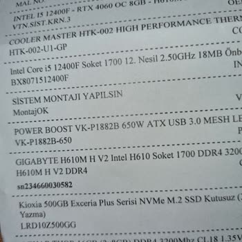 Vatan Bilgisayar Hazır OEM Sistem