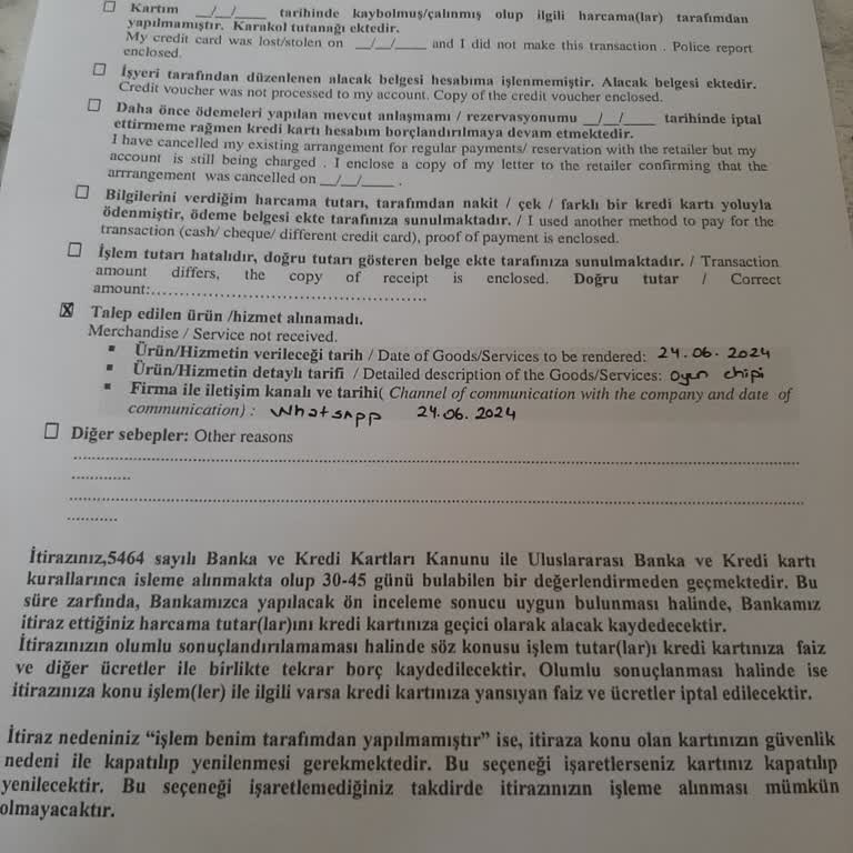 Denizbank Kartımla Yaşadığım Sorun Ve İade Talebi