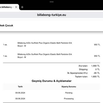 Billabong Türkiye EU'dan Alışveriş Sonrası İletişim Sorunları