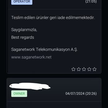 Saganetwork Sitesinin Müşteri Mağduriyeti