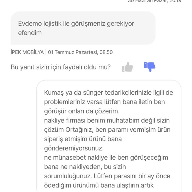 Hepsiburada İpek Mobilya El Ele, Haberi Yok Müşteri Ne Halde