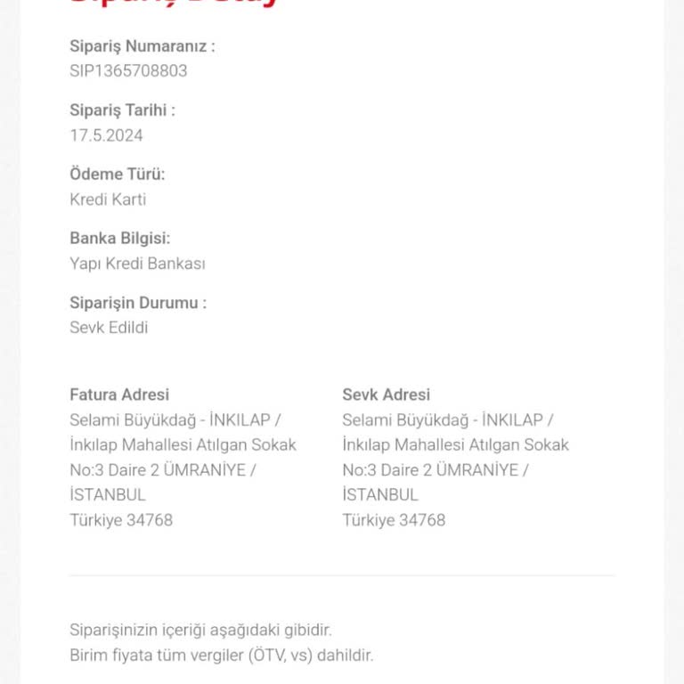 Arçelik Ürün Teslimi Hk.