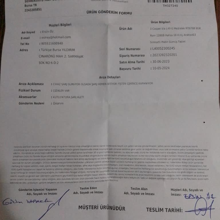 Casper Via Tablet Şarj Olmuyor