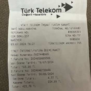 Türk Telekom Kapama Bedeli Alınması