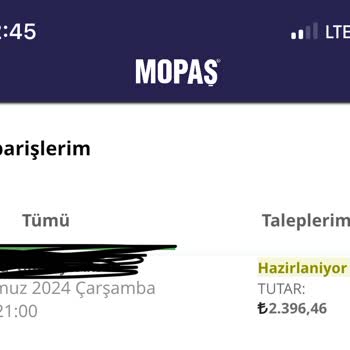 Mutlukent Mopaş Sipariş Teslim Etmiyor