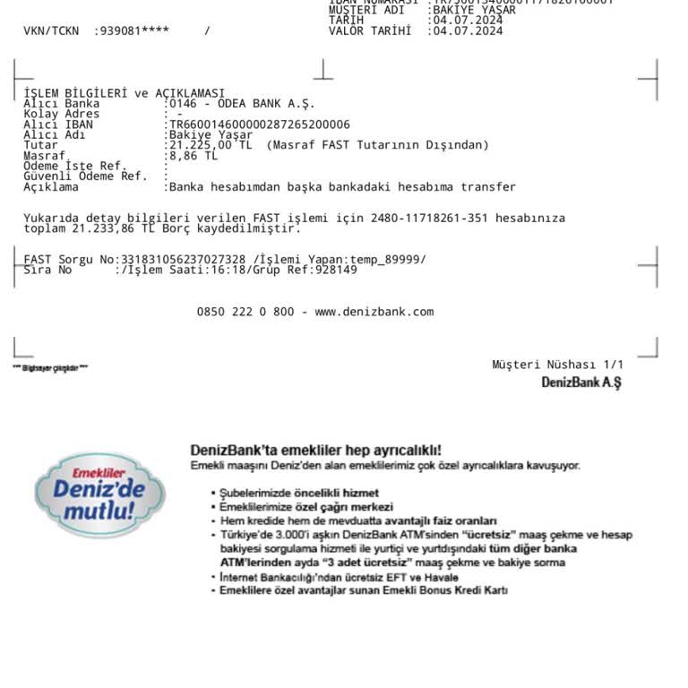 Denizbank'ın Kampanya Yapması EFT Ve Havale Ücreti Alması