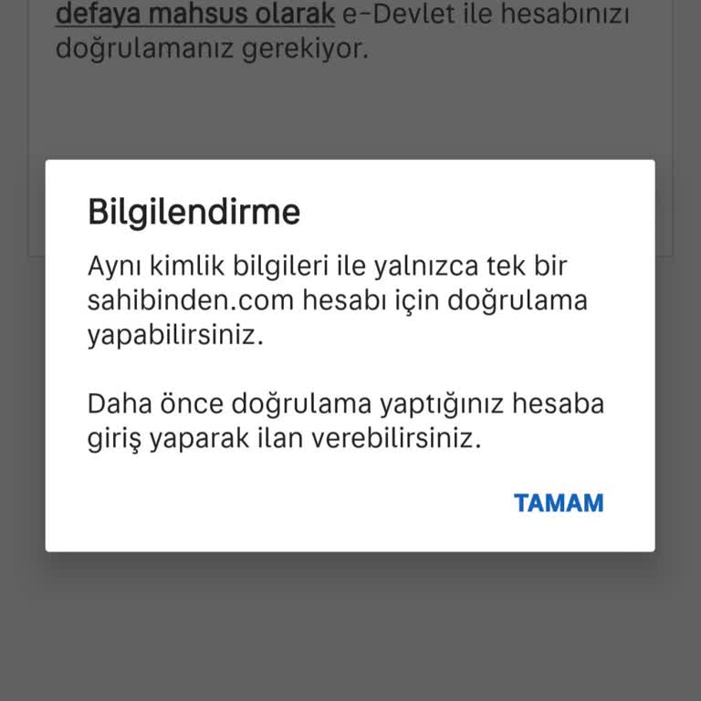 Sahibinden.com'un E-devlet Aktivasyon Saçmalığı