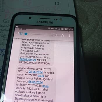 VakıfBank Ankara Şubesinden Çekmiş Olduğum Kredi Sigorta İptali İçin