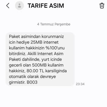 Vodafone Net İnternet Varken Aşım Paketi Yüklenmesi Sorunu