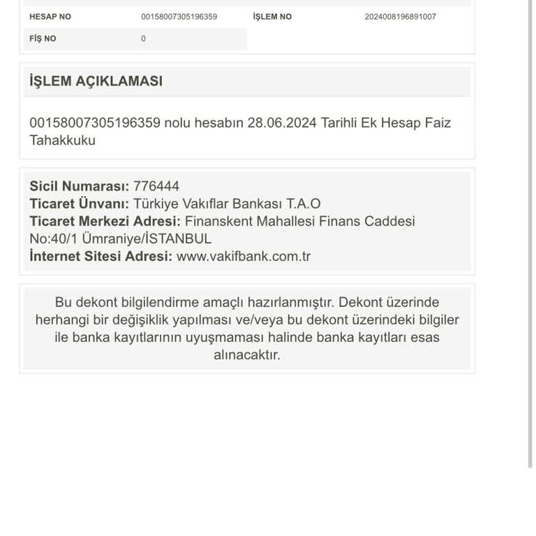 VakıfBank Ek Hesap Yüksek Kesintisi