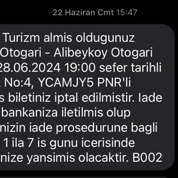 Metro Turizm Para İademi Etmedi