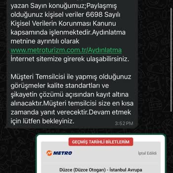Metro Turizm Otobüs Gelmedi Ve İade Paramı Yatırmadı