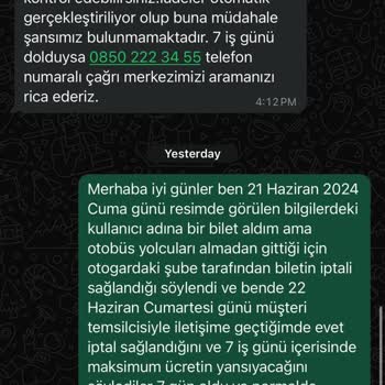 Metro Turizm Otobüs Gelmedi Ve İade Paramı Yatırmadı