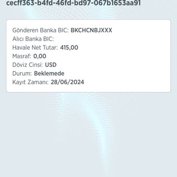 Ziraat Bankası SWIFT İşlemi Beklemede