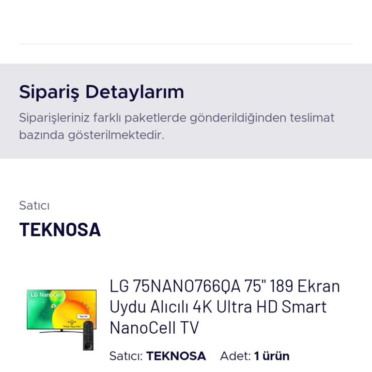 Teknosa.com Sipariş İptali