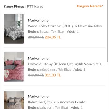 Mariva Home Yanlış Ürün Ve Renk Gönderimi: Trendyol'da Hayal Kırıklığı