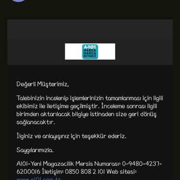 A101 Şikayet Sizden Şikayetçiyim