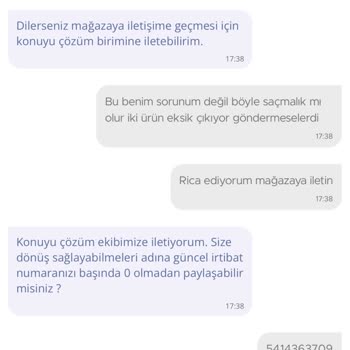 N11 Mavi Eksik Ürün