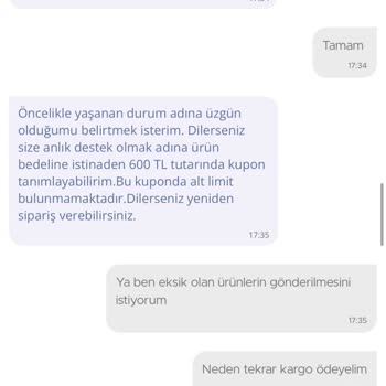 N11 Mavi Eksik Ürün