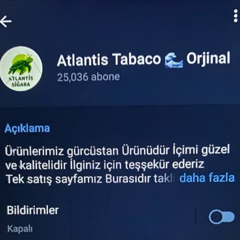 Telegram Kaçak Sigara Satışı. Atlantis Tabacco 🌊 Original