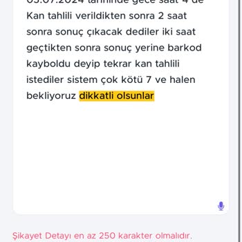 Bağcılar Eğitim ve Araştırma Hastanesi Kan Tahlili Sonucu Unutuldu