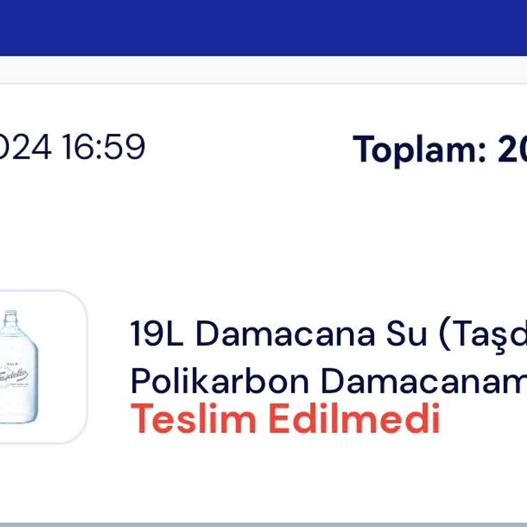 Vakıf Taşdelen Su Taşdelen Sipariş Teslim Etmiyor Ve Müşteri Hizmetlerine Ulaşılamıyor.